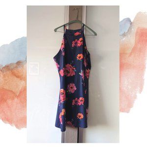 Boho Halter Floral Minidress L
